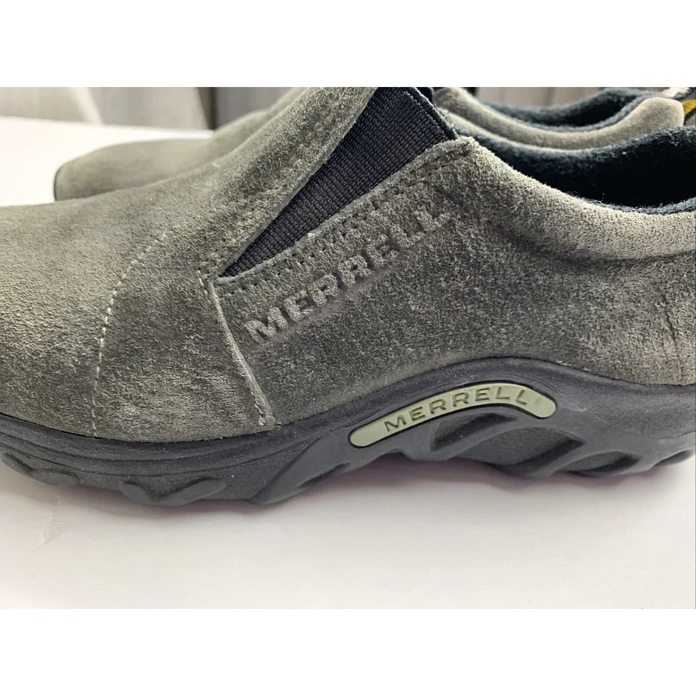 Merrell Comfort Kids Shoes Jungle Moc Slip on Green Suede US Youth 5 US 5.5M